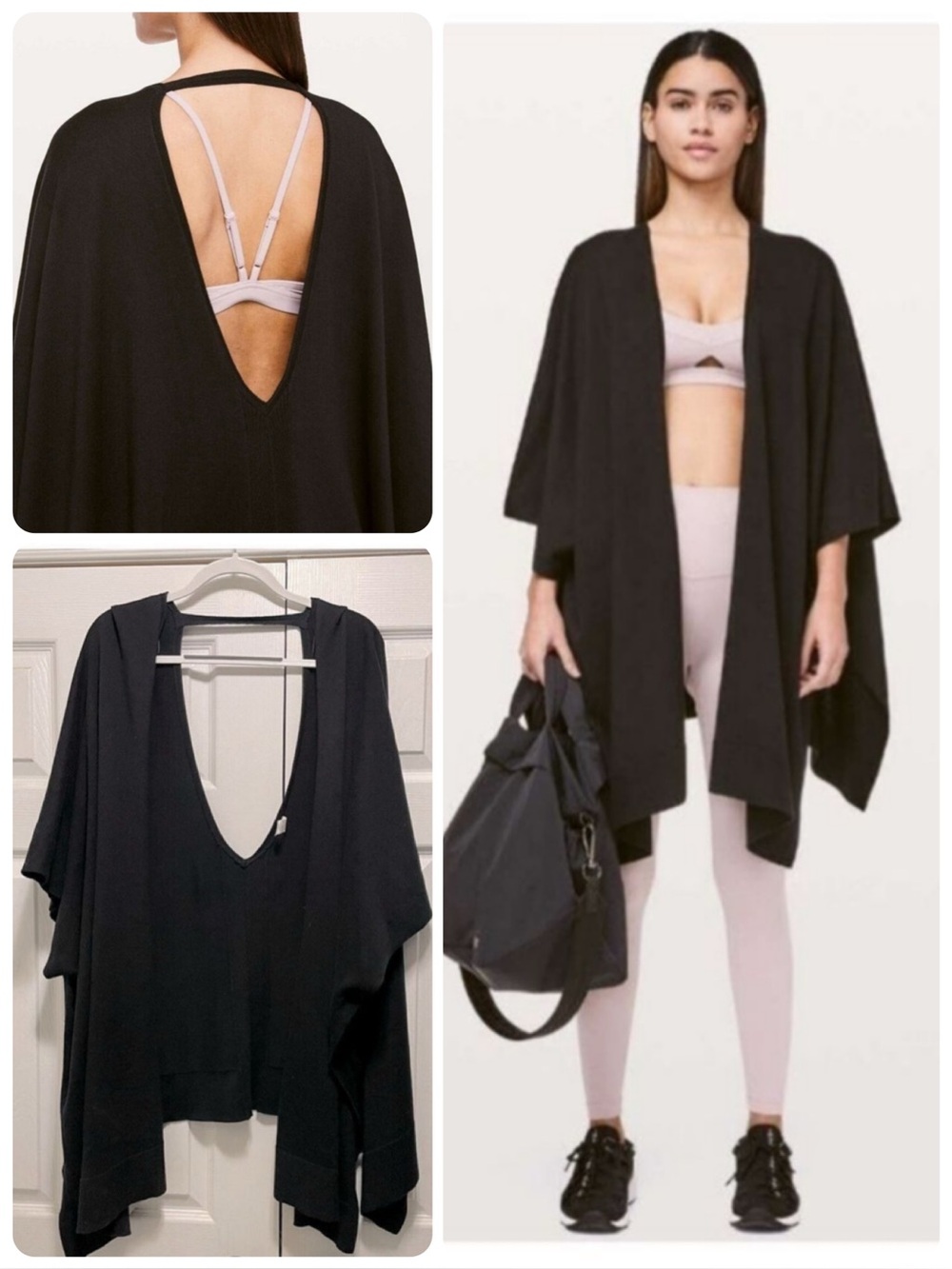 Lululemon Free to Coast Black Low Back
Casual Wrap Sweater Top Cardigan O/S
